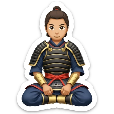 kneeling samurai sticker