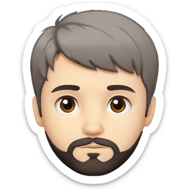 Cute white male, short dark colored hair and facial hair short shaggy hair sticker