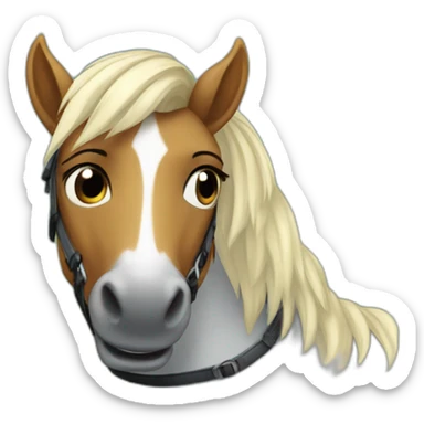 un poney sur chien sticker