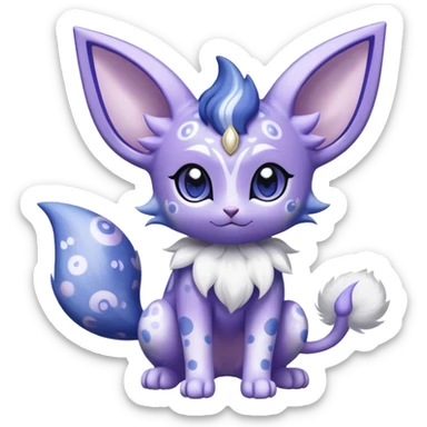 Shiny Exotic Cute Adorable Majestic Espeon-Espurr-Meowstic-Hybrid-Creature with pattern-markings sticker