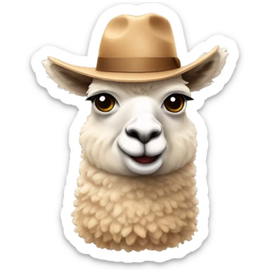Alpaca with hat sticker
