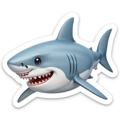 un requin style cartoon sticker