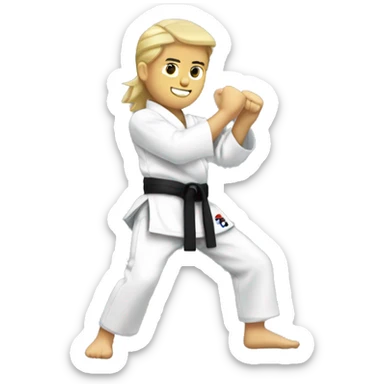 taekwondo whitebelt no hands showing sticker