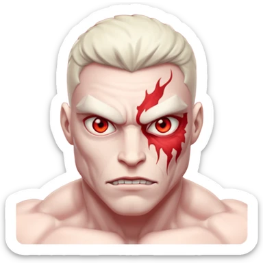 red mutant human sticker
