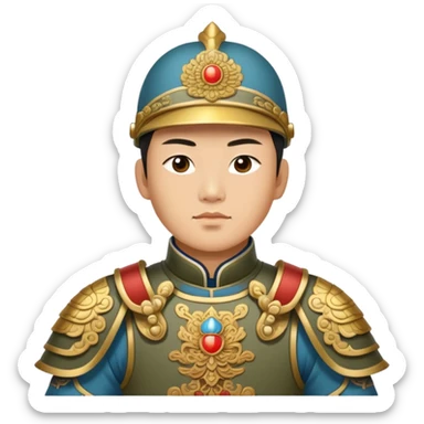 photorealistic Chinese Qing dynasty soldier sticker