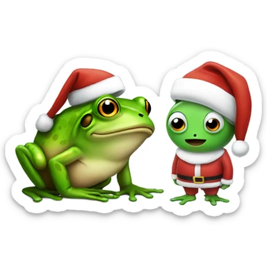 Frog + Santa sticker