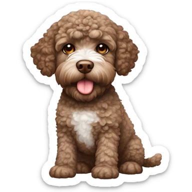Brown Lagotto Romagnolo doing human things sticker