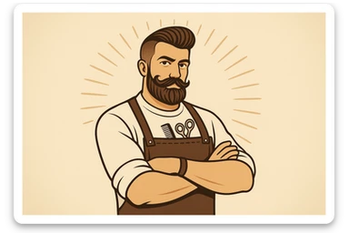 shu pozada turgan sartaroshni tuzib ber sticker