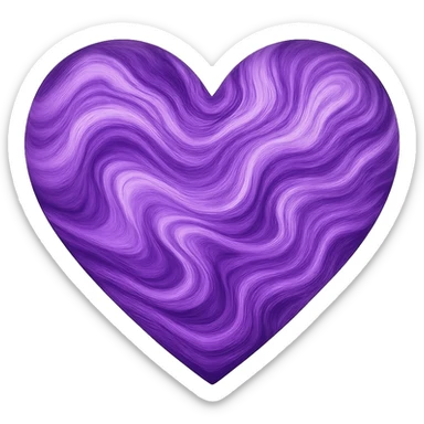 heart with a swirling amethyst pattern, digital illustration, no background sticker