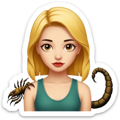 Girl with tattoo, Scorpion zodiac sign. sticker