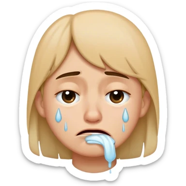 Crying with runny nose sticker