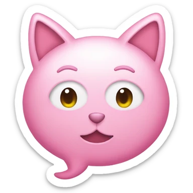 Cute pink speech bubble with cat ears sticker