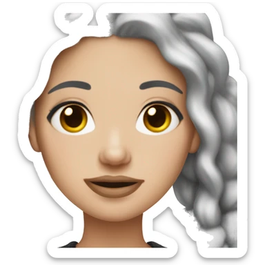White girl with gray hair and septum ring usps sticker
