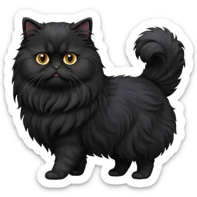 Black Persian Cat walking sticker