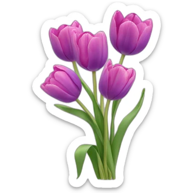 Purple and pink Tulip bouquet sticker