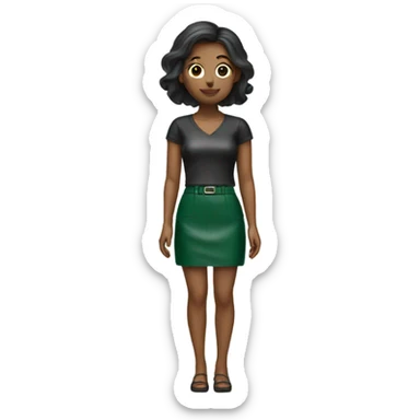 Dark Green leather mini skirt isolated sticker