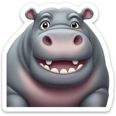 fat hippo sticker
