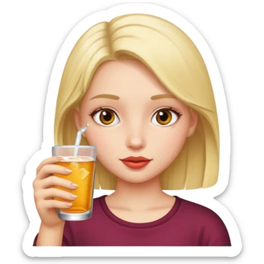 Girl drinking Alani sticker