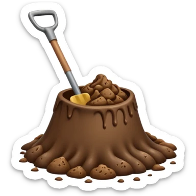 poop on shovel sticker