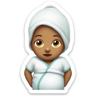 New born baby busting out of the delivery room sticker