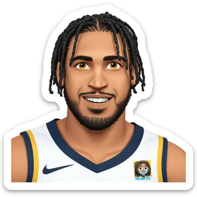 smiling boy with dreadlocks sticker