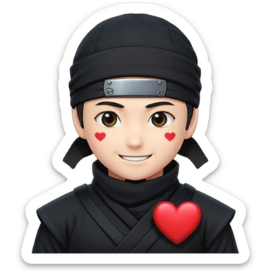 Ninja con ojos de corazón 😘 sticker