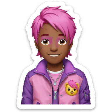 lil uzi vert pink hair sticker