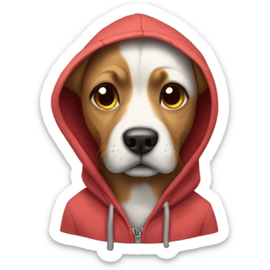 Dog wearing a hoodie sticker