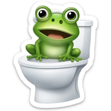 Frog in toilet sticker