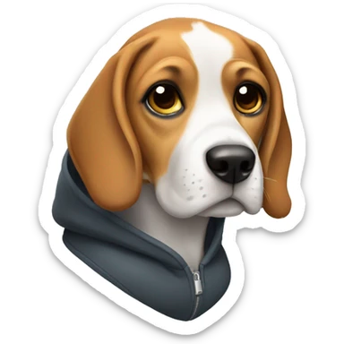 Beagle wearing a hoodie sticker