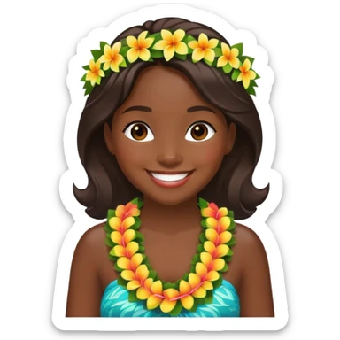 Hula girl sticker