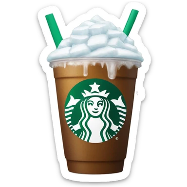 Starbucks Cup with ice in it sticker