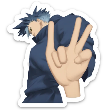 Jujutsu kaisen gojo hand sign sticker