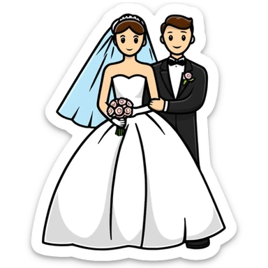A wedding couple sticker