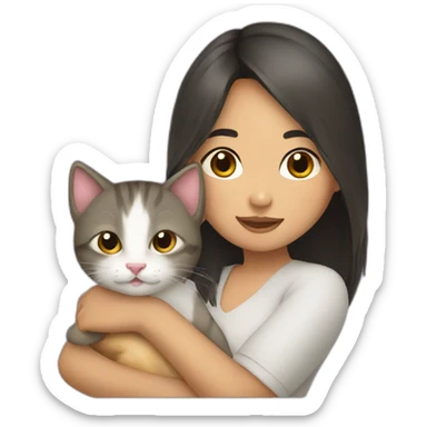 filipina girl with kitten sticker