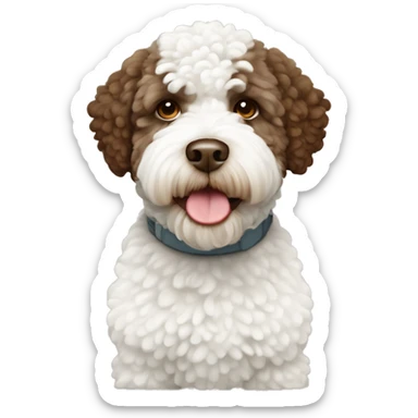 Lagotto Romagnola brawn with white leg  sticker