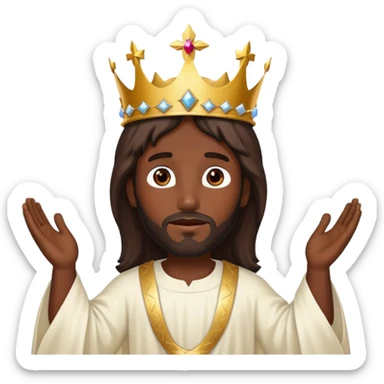 Dark skin christ Jesus crown in the heavens sticker
