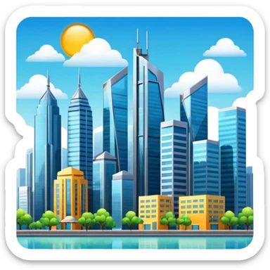 beautiful modern city emoji png sticker