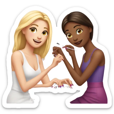 Two white Jenna and Emma get their nails done together  sticker