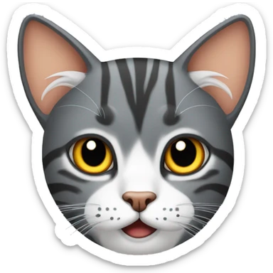 cat of the British rocker breed with a stern expression on his face sticker