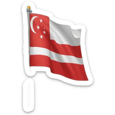 Singapore flag on pole sticker
