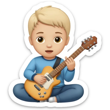 guitar rock baby sticker