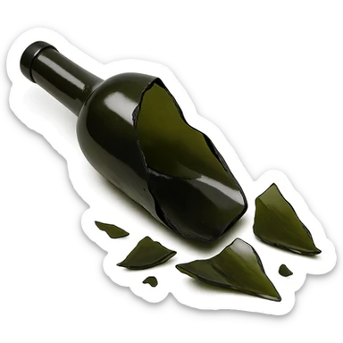 broken wine bottle, variation 2 sticker