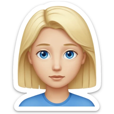 Blonde hair blue eyes emoji  sticker