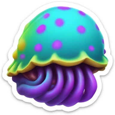 neon paint splotched mollusk animal      sticker