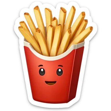 serving of french fries with mayo and ketchup sticker