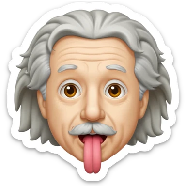 Einstein stick out your tongue sticker