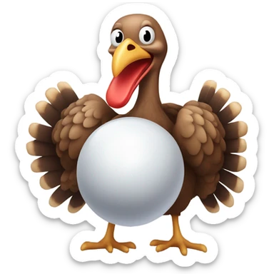 A turkey throwing a bowling ball  sticker