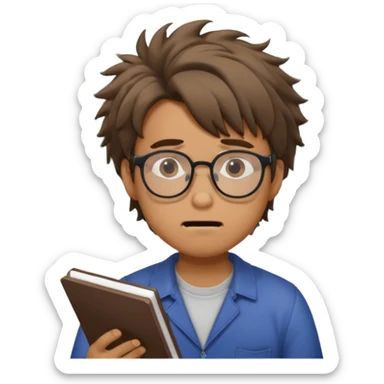 super stressed out guy doing math sticker