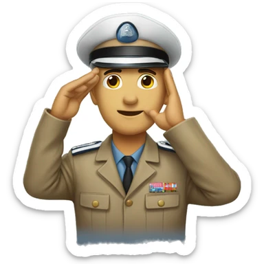Man saluting sticker